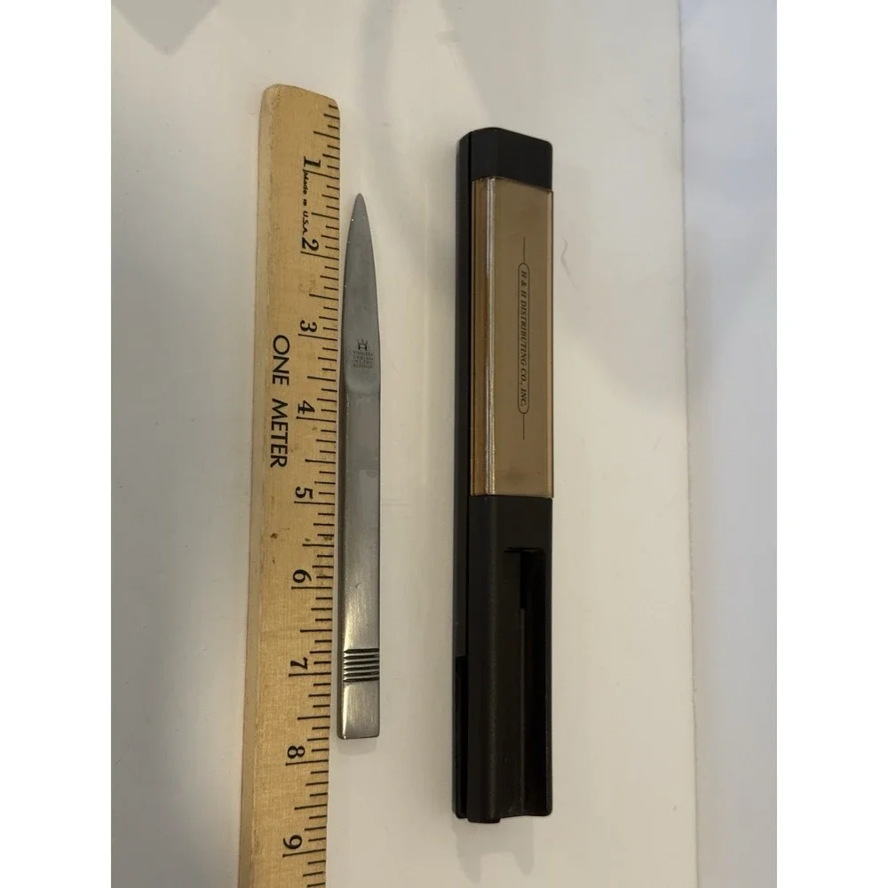 Vintage Henckels Hidden Pull Out Letter Opener Desk Accessory H&H Dist Co German